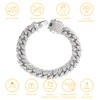 HALUKAKAH Diamond Cuban Link Chain for Kid,14MM Boy's Platinum White