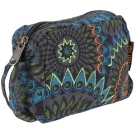 GURU SHOP Boho Cosmetic Bag from Nepal - Red, Men/Women, Cotton, 12 x 21 x 6 cm, Small Bags for Cosmetics, Stationery, More, black