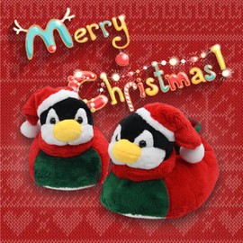 Onmygogo Children's Animal Plush Warm Winter Slippers Boys Girls Slippers for Christmas, penguin