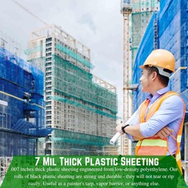 Farm Plastic Supply - Blue Plastic Sheeting - 7 mil - Blue Plastic Tarp, Painters Tarp, Dust Barrier, Polyethylene Vapor Barrier Sheeting (14' x 50')