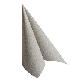 50 Royal Collection Napkins 1/4 Fold 40 cm x 40 cm Grey Casali 84889 Decorative Napkins