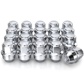 White Knight M12x1.5 Lug Nuts for Select Ford (Steel Wheels): C-Max, Escape, Focus and Fusion. Factory Style Chrome Bulge Acorn – WN303L07-20AM (20 Pack)
