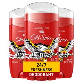 Old Spice Old Spice Aluminum Free Deodorant for Men, 24/7 Odor Protection, 24/7 Freshness & Lasting Scent, Eaglefangs Scent, 3.0 oz (Pack of 3)