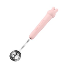 Round Melon Scoop, Double Sided Stainless Steel Round Scoop with Pp Handle, Multifunctional Melon Baller, Easy to Use and Clean, Cute Shape, for Fruit, Ice Cream（Pink）