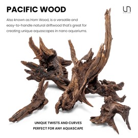 Ultum Nature Systems Driftwood - Pacific Drift Wood for Fish Tank, Planted Tank, Terriarium, Paludarium - Versatile Natural Driftwood Decor, Events Wood Centerpiece - Pacific Wood, XS 5-8", 3 Pack