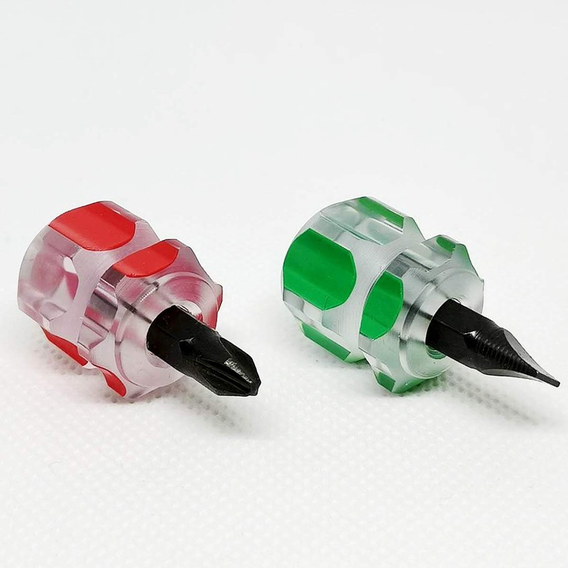 Mini screwdriver flat head/cross/ultra short screwdriver screwdriver (combination) 2 pieces