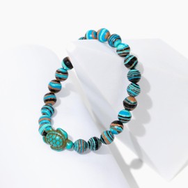 KoaKoa Sparkle Sea Turtle Tracking Bracelet, helps save sea turtles, one size fits most Men and Women (BlackWhite)