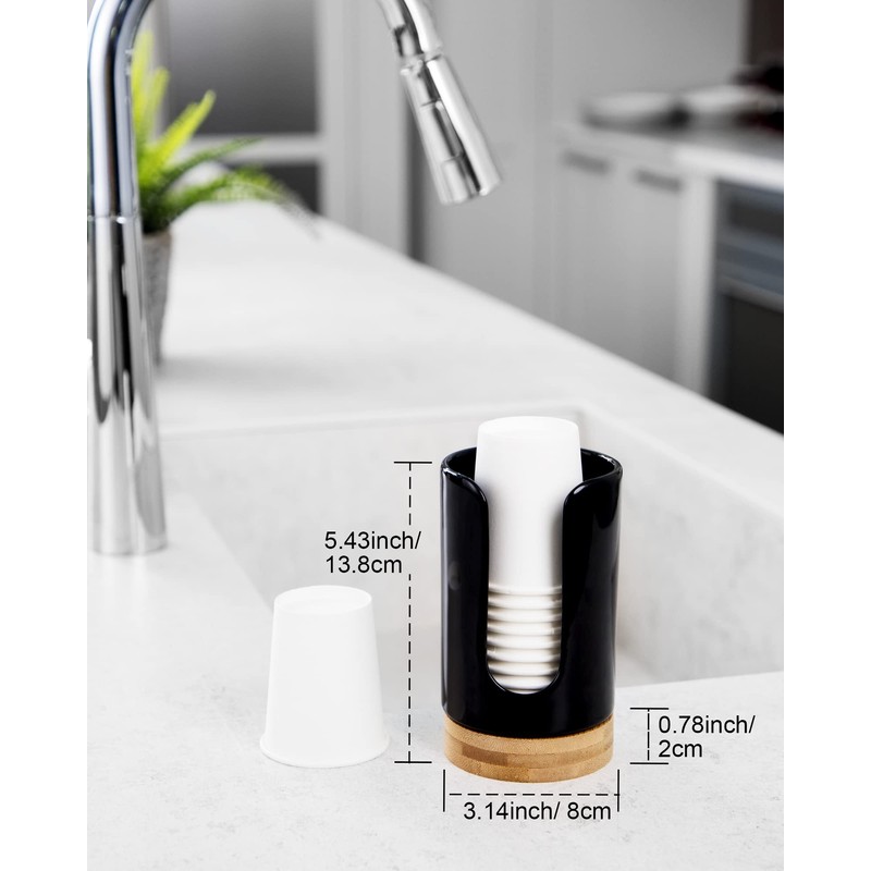 Viosuniu Ceramic Bathroom Cups Dispenser - 3-5 oz Disposable Paper