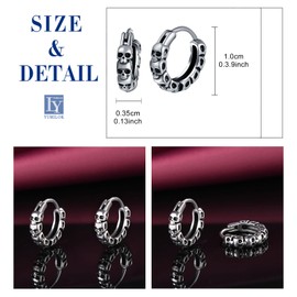 Yumilok Creative Skull Stainless Steel Earrings Hoops for Men Vintage Creole Earrings Diameter 1cm Accessories Fashion Jewellery for Teenager