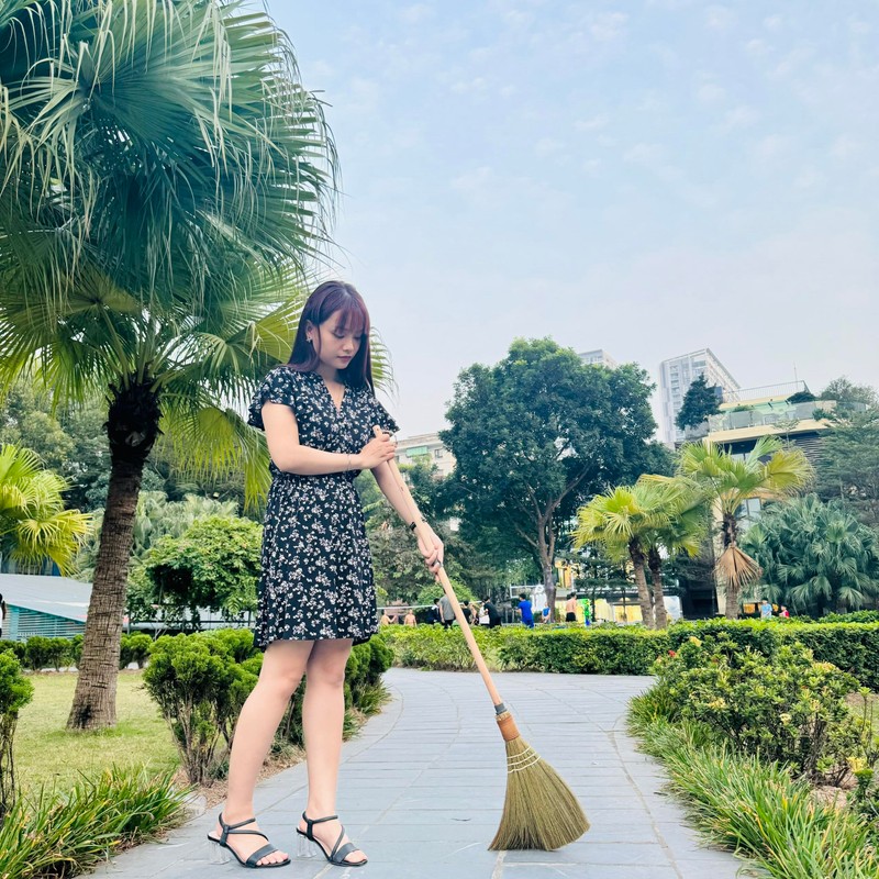 BMart Home Vietnamese Broom, Long Handle Indoor & Outdoor Floor