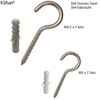 KShun 12 Sets Stainless Steel 304 Hook Screw 2 Sizes