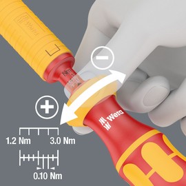 Wera 7441 Kraftform VDE Adjustable Torque Screwdriver Handle 1.2-3Nm, 05074750001