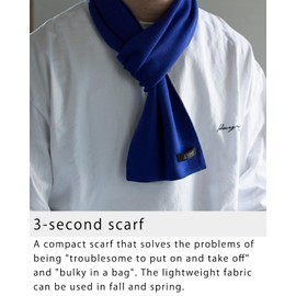 [TAVARAT] 3-second scarf Mens short scarf compact size autumn spring acrylic nylon wool soft touch (black)