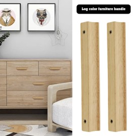 YINETTECH 8PCS Wood Drawer Pulls Rubberwood Furniture Pulls Natural Wood Furniture Handles for Kitchen Furniture Drawer Wardrobe Cupboard Solid Wood Handles