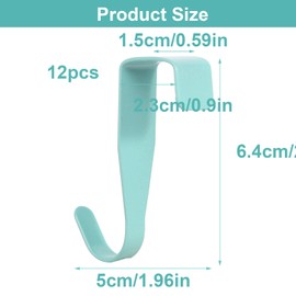 xnnmzhao Stainless Steel Door Hooks, Pack of 12 Door Hooks, Colourful Hooks, Stainless Steel Clothes Hooks, 4 Colours, Coat Hooks, Outdoor House Door Hooks for Hanging for Cupboard Door and Room Door