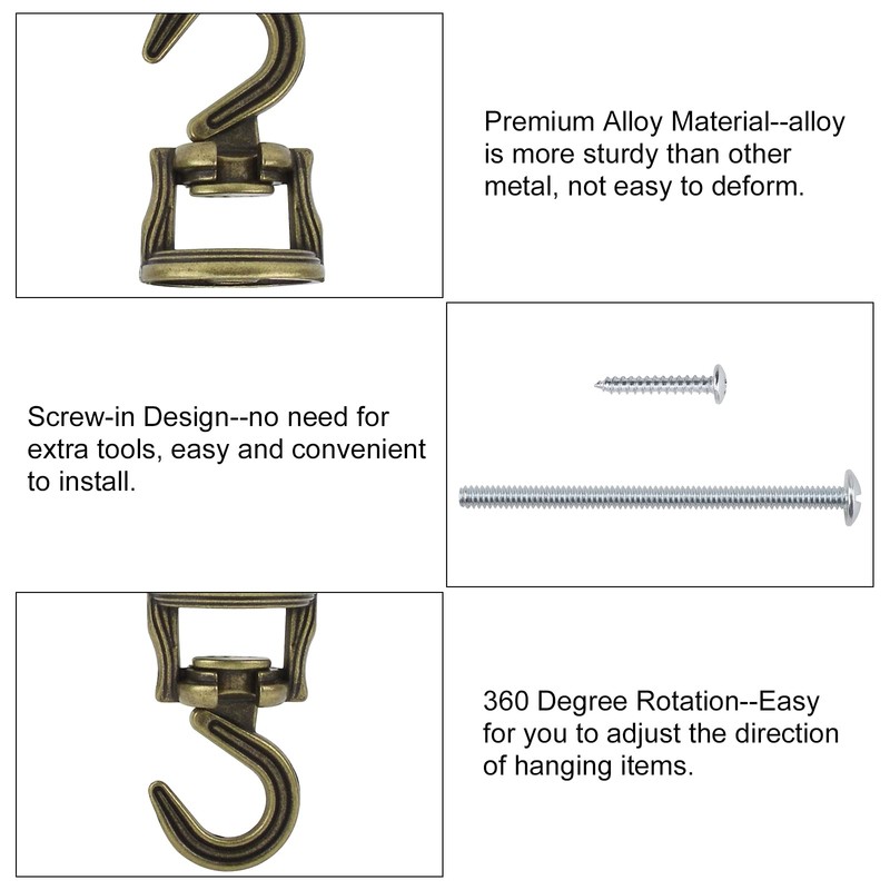 INCREWAY Swivel Swag Hooks, 4 Set Heavy Duty Swivel Ceiling