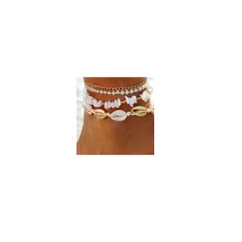 Waeceip Beach Ankle Bracelets For Women Summer Boho Anklets For Women Seashell Beaded Anklets Summer Jewelry Beach Vacation Accessories Hawaiian Gifts (shell with 4)