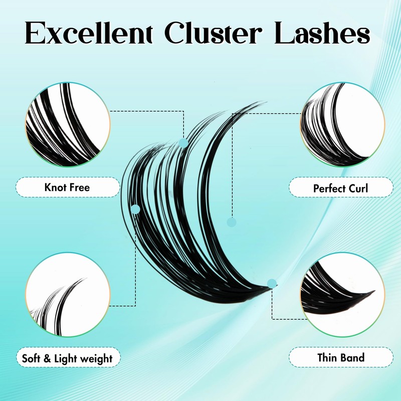GEMERRY Individual Eyelash Set 80D Cluster Eyelashes 0.07 D Crul