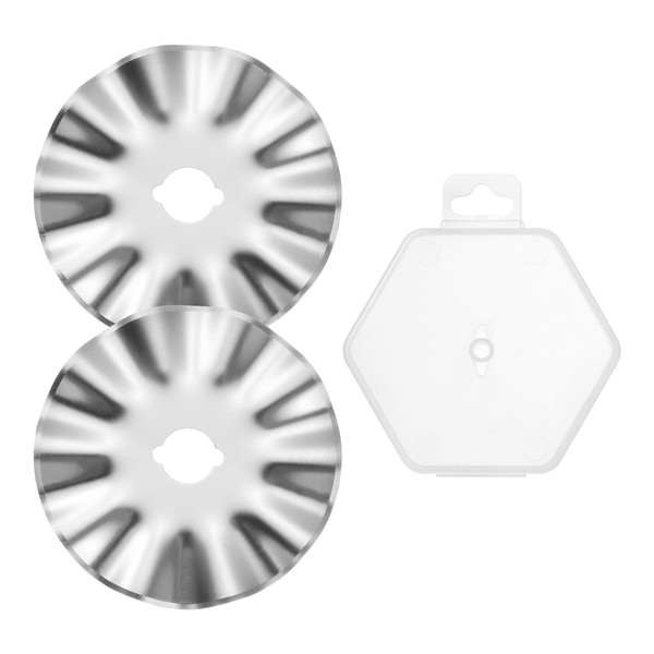 sourcing map 2pcs Rotary Cutter Blades 45mm Large Wave Blade