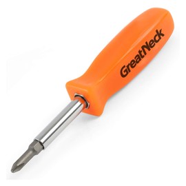 GreatNeck SD4BC 6-in-1 Screwdriver Multi Tool, 2 Flat Head Bits, 2 Phillips Head Bits, and 2 Hex Bits
