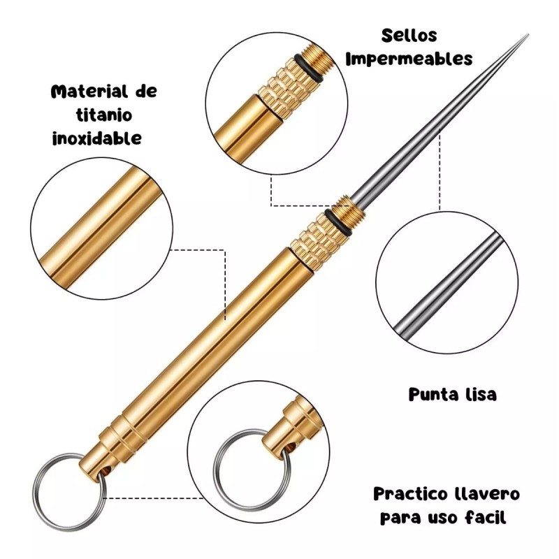 Veraly Palillo Dientes Acero Inox Bolsillo Limpieza Dental Bucal 1p