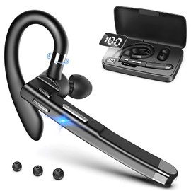 Audífonos Inalámbricos Bluetooth 5.1, Auricularescon Micrófono, Reducción de Ruido CVC8.0 con Caja de Carga con Pantalla Digital LED para Conducción, Oficina, Todos los Smartphones y Tabletas