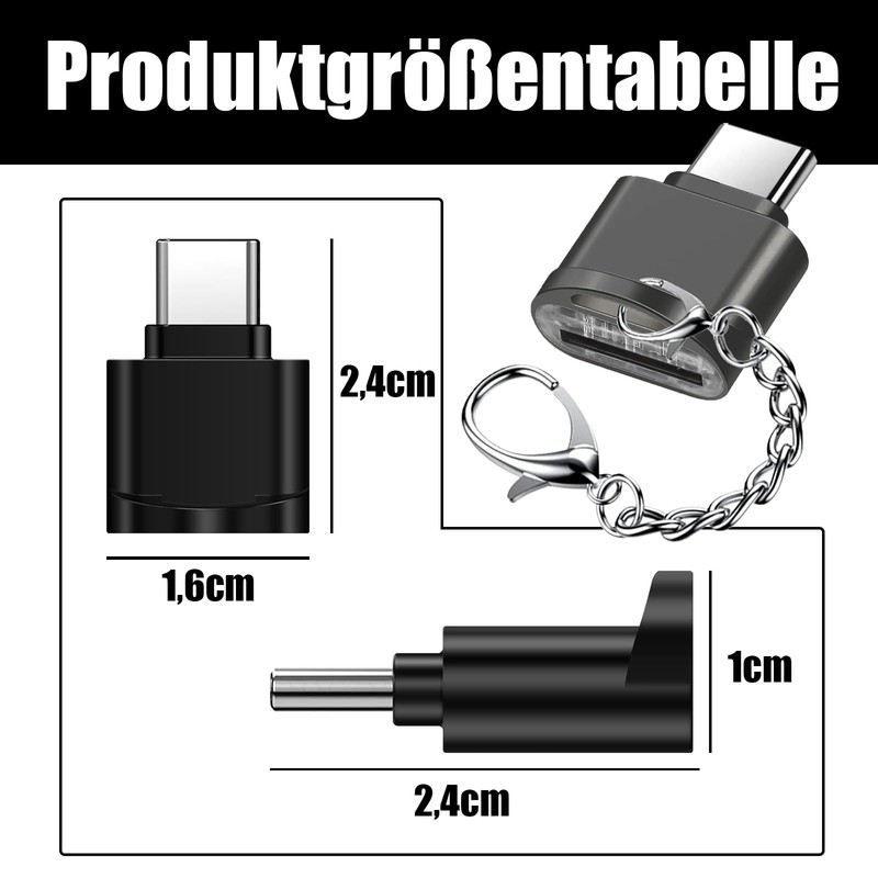 Powice Card Reader USB C, TF Memory Card Reader, Micro