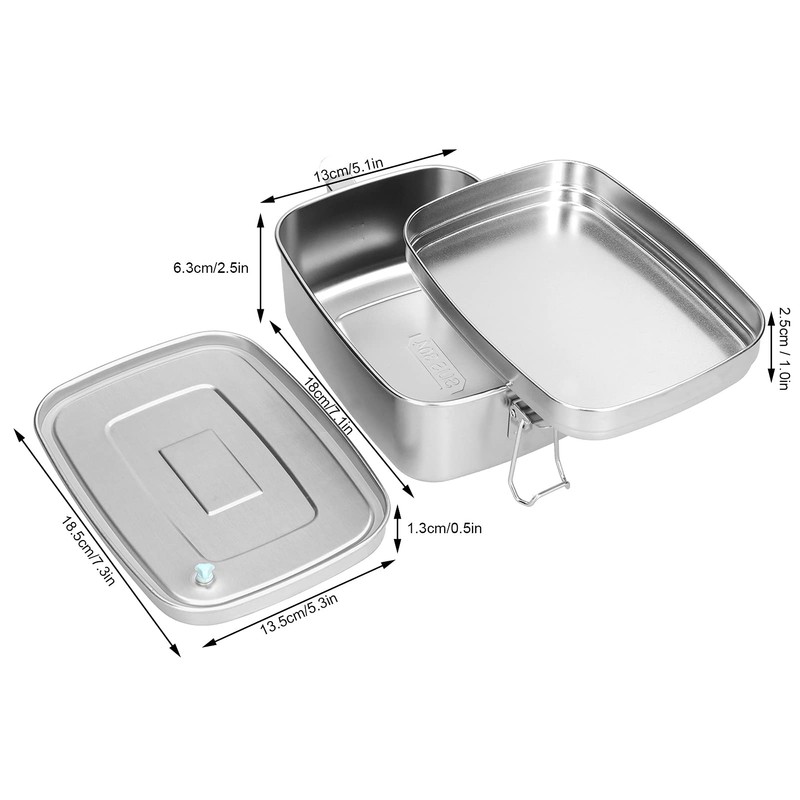 Lunch Box, 2 Tier Stainless Steel Food Container Metal Lunch