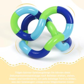 Diffaxy Pack of 5 Tangle Fidget Toy, Fidget Toy for Anxiety, Tangle Fidget Toy, Removable Splicing for Children and Adults, Stress Relief Silent Toy