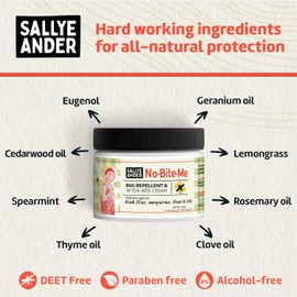 SALLYEANDER No Bite Me All-Natural Bug & Insect Repellent - Anti Itch Cream - 8 oz - Safe for Kids and Infants - Repels Mosquitoes, Black Flies, Fleas, and Ticks