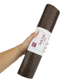 IDEA HOME - Pack of 25 LDPE Rubbish Bags Rubbish Bags Rubbish Bags Disposal Waste Separation Brown 120 L