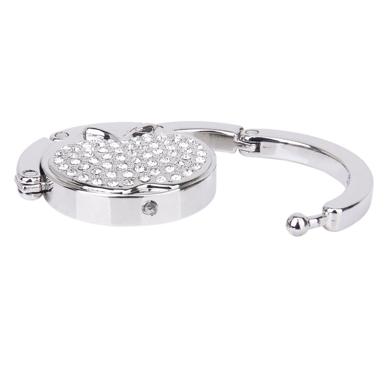1 x Apple-Pattern Folding Bag/Handbag/Purse Hook Hanger Holder---Silver
