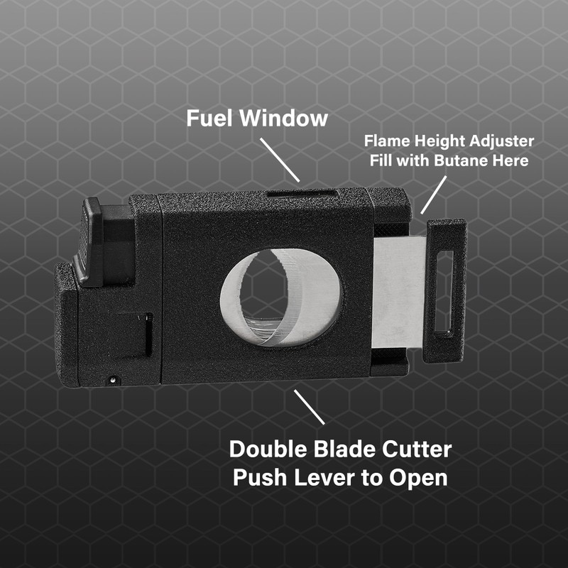 Visol LighCut Butane Torch Triple Flame Refillable Gas Lighter, Built-in