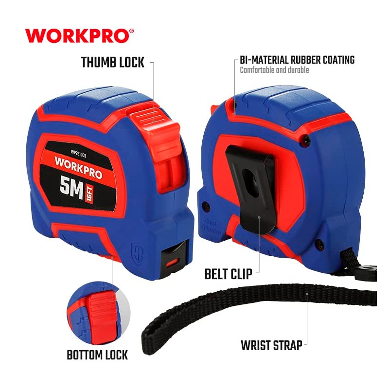 WORKPRO Plastic Tape 5m 19mm 12.5 x 8 x 8cm