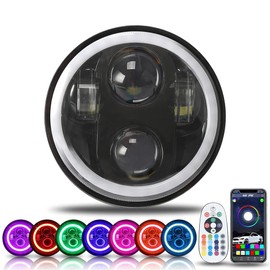 SUNPIE 5-3/4 5.75 Inch RGBW Head light Motorcycle Compatible with Sportster XL883 XL1200 Compatible with Dyna Low Rider Wide/Super Glide