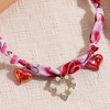 Scarf Necklace with Charm Gold Heart Flower Pendants Charm Necklaces