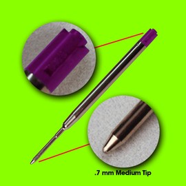 Jaymo Replacement for Parker 30525PP/30526PP - Measures 3.875 in / 98 mm Long - G2 Gel Ballpoint Pen Refill - 12 Purple