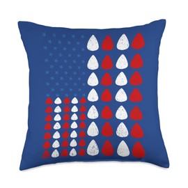 Guitar Picks American Flag Throw Pillow
