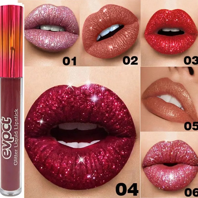 Set De Pintalabios Líquidos Lip Glosses, Mate A Purpurina,