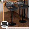 Whiterye Black Bar Stools Set of 2, Adjustable Faux Leather