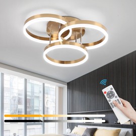 ADISUN LED Modern Ceiling Light Fixture,48W Large Flush Mount Ceiling Lights for Living Room,Modern Ceiling Lamps for Living Room Bedroom Kitchen Dining Room with Remote Control (D17.7in*H6.3in)