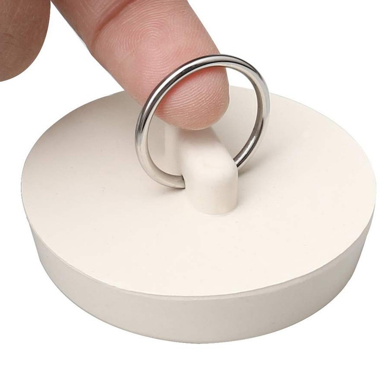 Leliafleury 6Pcs White Drain Stoppers Rubber Sink Plug Replacement Bath
