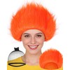 ANOGOL Orange Funny Wig for Women Orange Hairy Wig Crazy