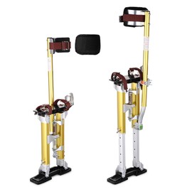 Yescom 16"-24" Drywall Stilts Adjustable Aluminum Painting Tool Sheetrock Lift with Leg Pads Protect for Ceiling Construction Yellow YES0540