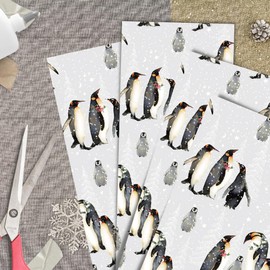 Glick Four Sheets Christmas Tissue Paper, Christmas Penguins Tissue Paper, Tissue Paper for Christmas Presents (Four Sheets)