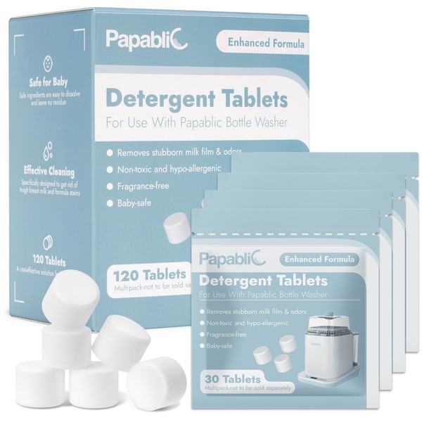 Papablic 120Pcs Official Detergent Soap Tablets for Baby Brezza, GROWNSY,