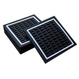 Highball & Chaser Bar Mat Coasters | 6 Piece Coaster Set | Square Absorbent Coasters for Drinks | Stylish Design Great for Home Decor or Bars