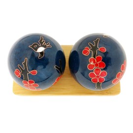 Top Chi Hummingbird Baoding Balls with Bamboo Stand (Large 2 Inch)