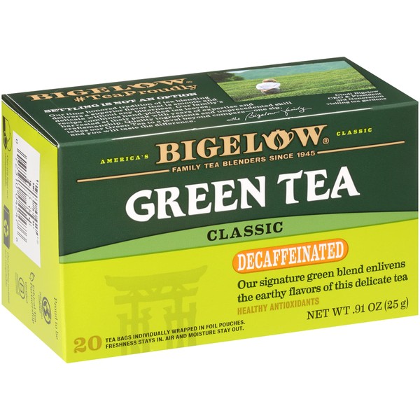 Bigelow Tea Classic Green Tea, Decaffeinated, 20 Count (Pack of 6), 120 Total Tea Bags
