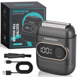 PRITECH Mini Foil Shaver for Men, Cordless Electric Razor USB-C Fast Charge